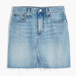 MADEWELL Rigid Denim A-Line Mini Skirt in Lovell Wash